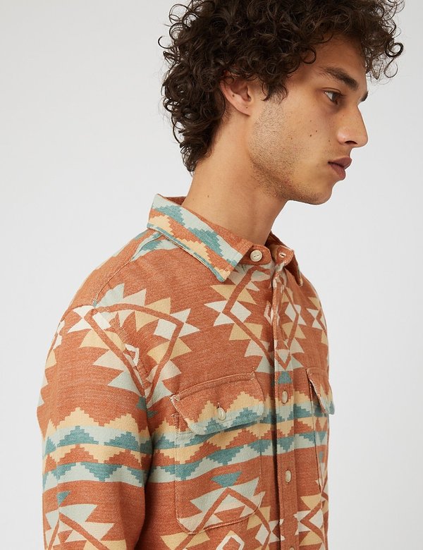 Pendleton Beach Shack Plaid Shirt - Terracotta/Blue/Orange Pendleton Beach Shack Plaid Shirt - Terracotta/Blue/Orange