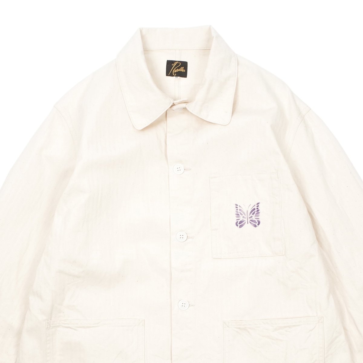 Needles Cotton Herringbone D.n. Coverall Jacket - Off White