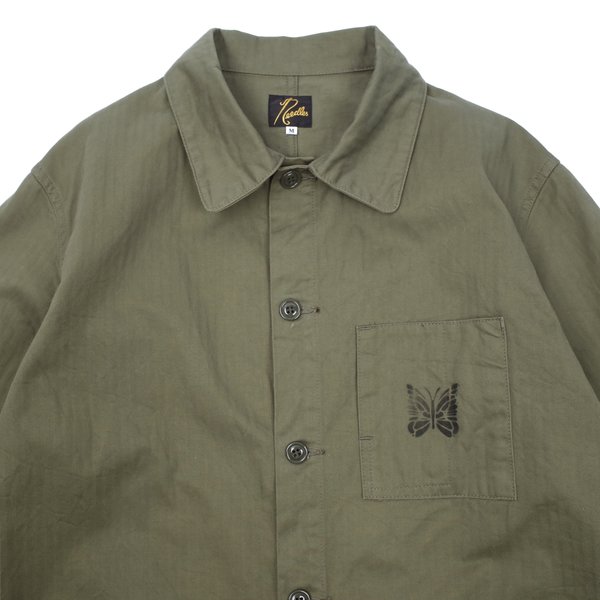 ジャケット・アウター Needles D.N.Coverall-Cotton Herringbone Needles Cotton Herringbone D.n. Coverall Jacket - Olive | Garmentory