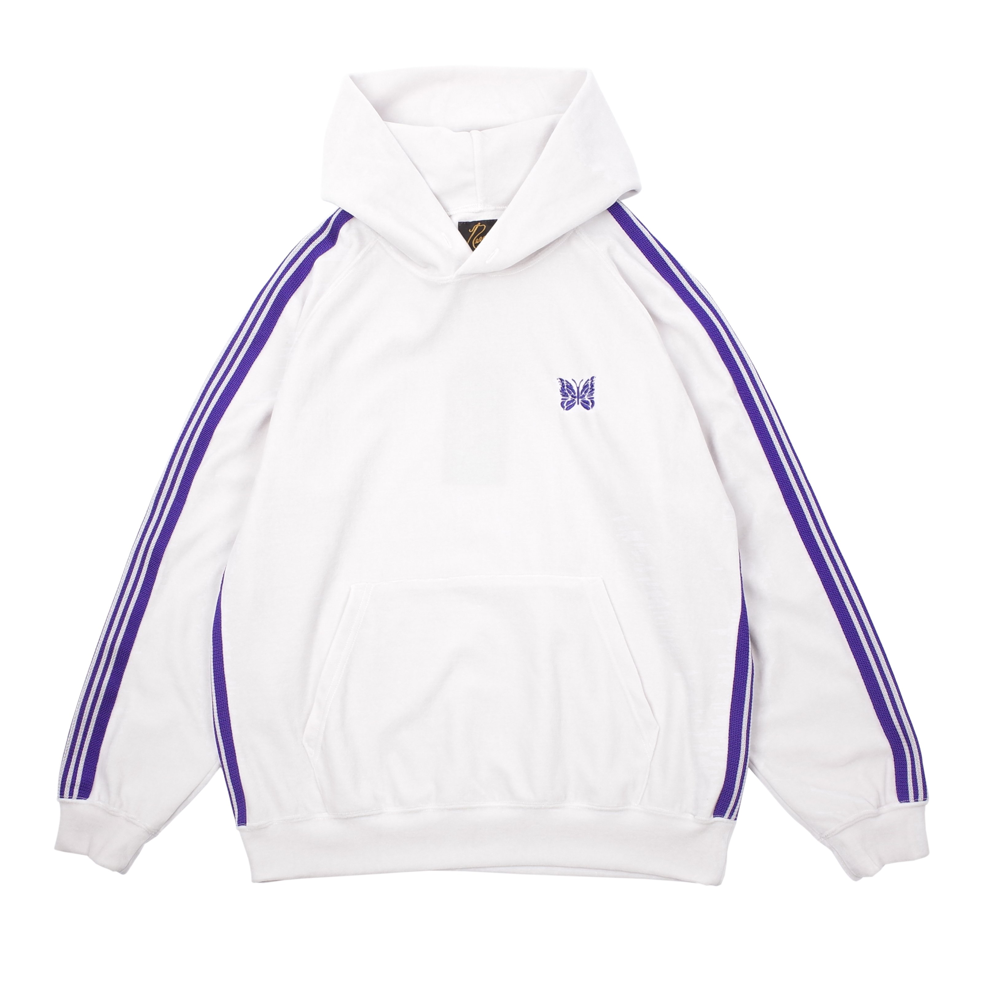 トップス NEEDLES VELOUR TRACK HOODIE L Needles Velour Track Hoody - White | Garmentory