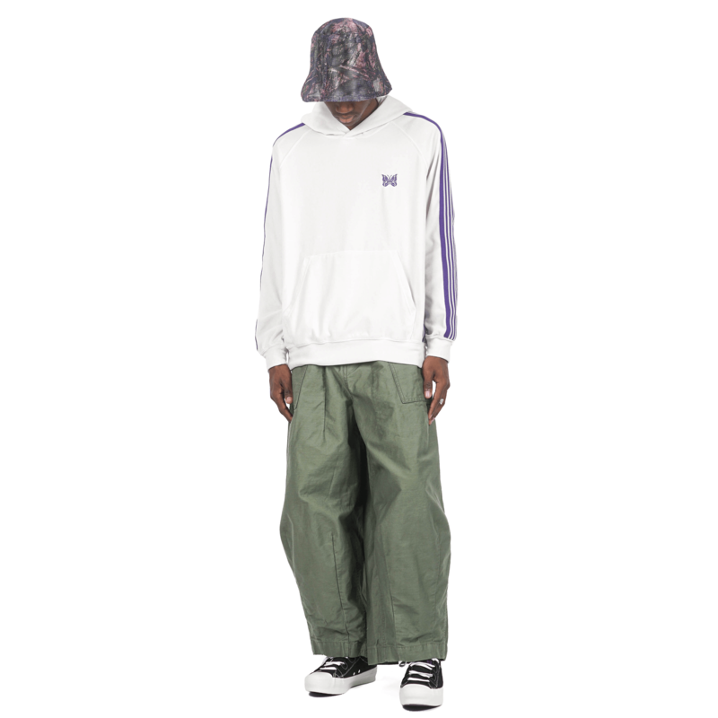 トップス NEEDLES VELOUR TRACK HOODIE L Needles Velour Track Hoody - White | Garmentory