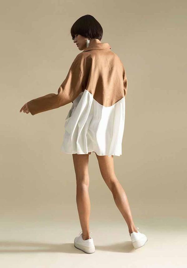Linen and Cotton Asymmetric Swing Top Linen and Cotton Asymmetric Swing Top