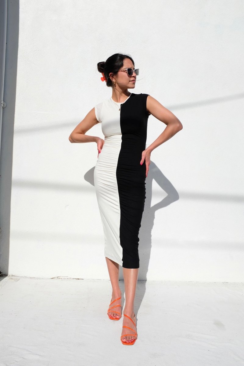 paloma dress black and white Paloma Maxi Dress in Black, Women's Elegant Maxi Dress, Thin Strap Formal Evening Gown, Open Back Asymmetrical Polyester Dress for Women, SOERA