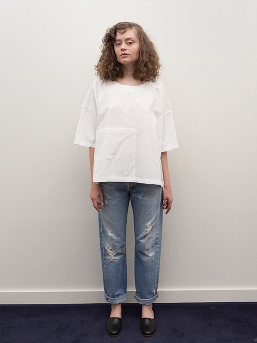 Rowena Sartin Oversize Pocket Shirt, White Rowena Sartin Oversize Pocket Shirt, White