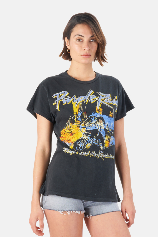 MadeWorn Rock Prince Purple Rain T-Shirt - Coal Pigment