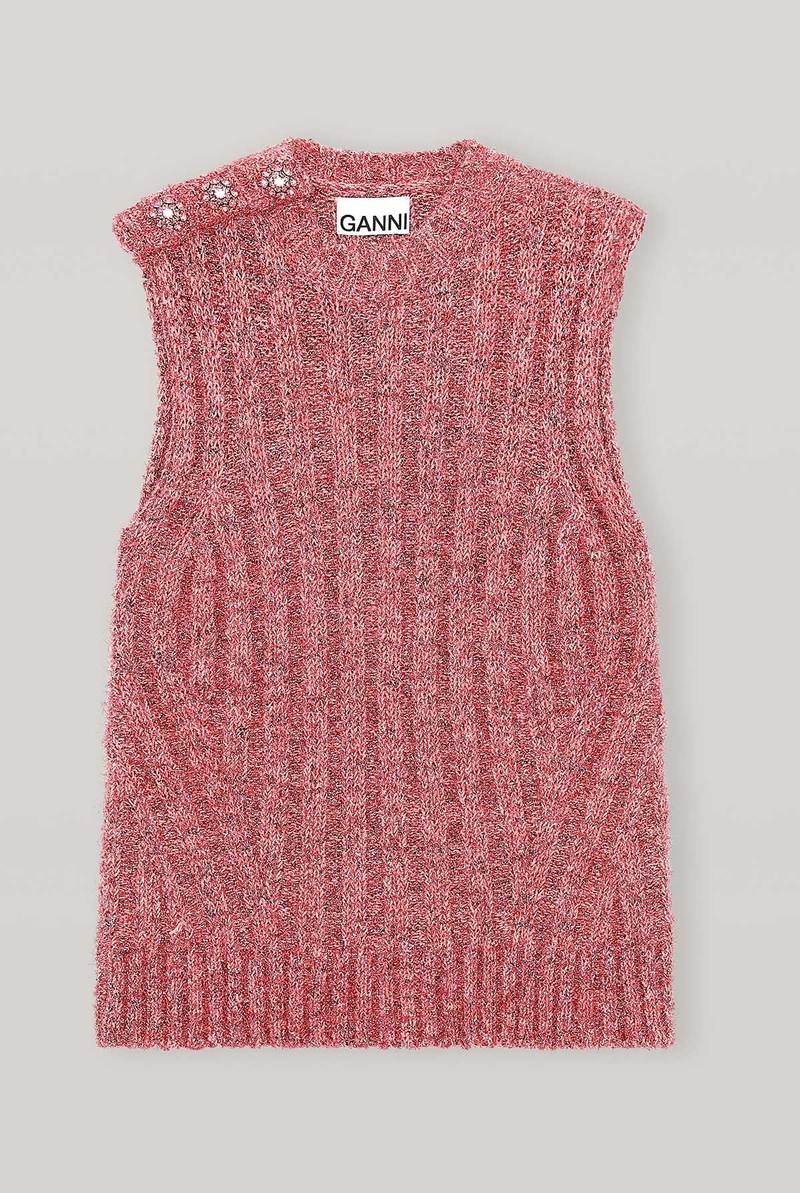 Gypsohila Glitter Shaggy Knit Vest