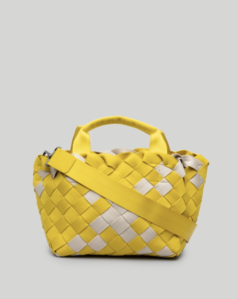 Naghedi Tangier Mini Tote - yellow/white | Garmentory Naghedi Tangier Mini Tote - yellow/white | Garmentory