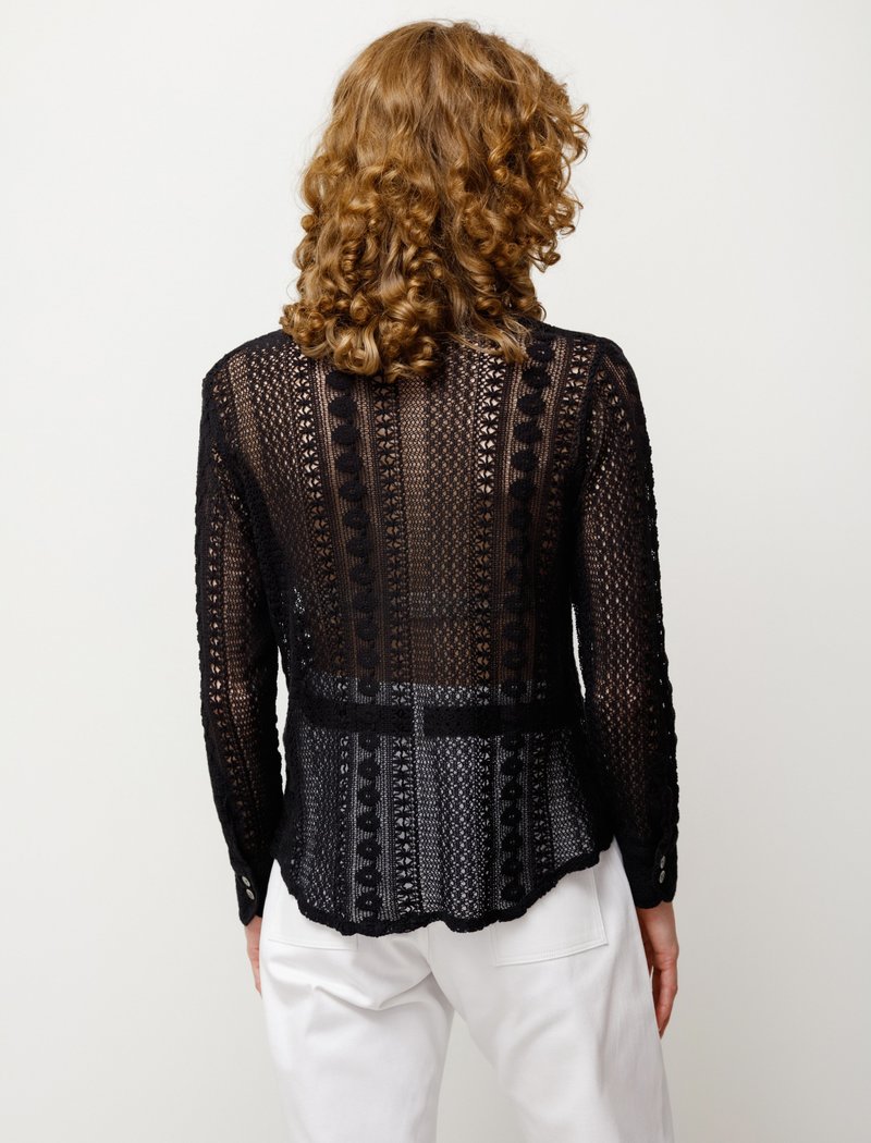 Our Legacy 70s Cotton Crochet Line Shirt - Black | Garmentory