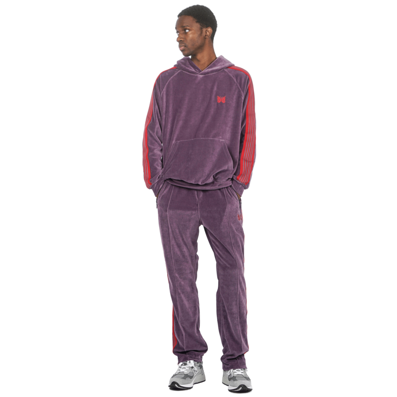 パンツ NEEDLES Narrow Track Pant Velour purple Needles Narrow Track Pant C/PE Velour - Purple – Kith