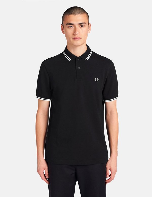 【FRED PERRY】Ls Twin Tipped Polo Shirt Fred Perry Twin Tipped Polo T Shirt Black | Mainline Menswear us
