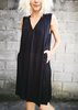 Berenik SLEEVELESS PLEATED SHIRT/DRESS SLEEVELESS - BLACK - Thumbnail 13