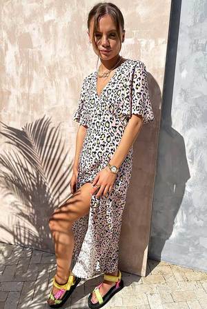 NEVER FULLY DRESSED Clover Dress - Pink Leopard | Garmentory