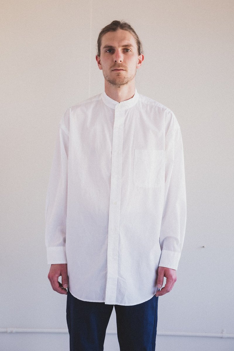 新品/ orSlow LOOSE FIT STAND COLLAR SHIRT Orslow LOOSE FIT STAND COLLAR SHIRT - White | Garmentory