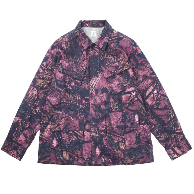 South2 West8 CAMO JUNGLE FATIGUE JACKET - PURPLE/PINK