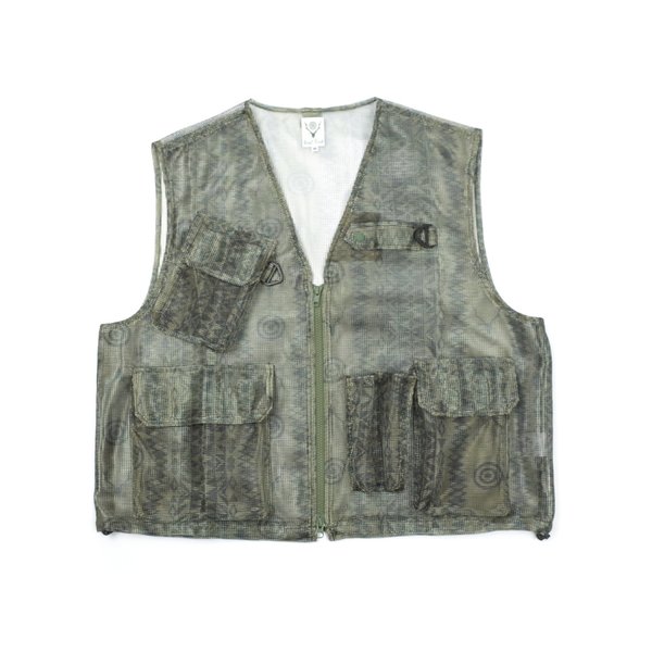 South2 West8 HEAVYWEIGHT MESH BUSH TREK VEST - SKULL & TARGET