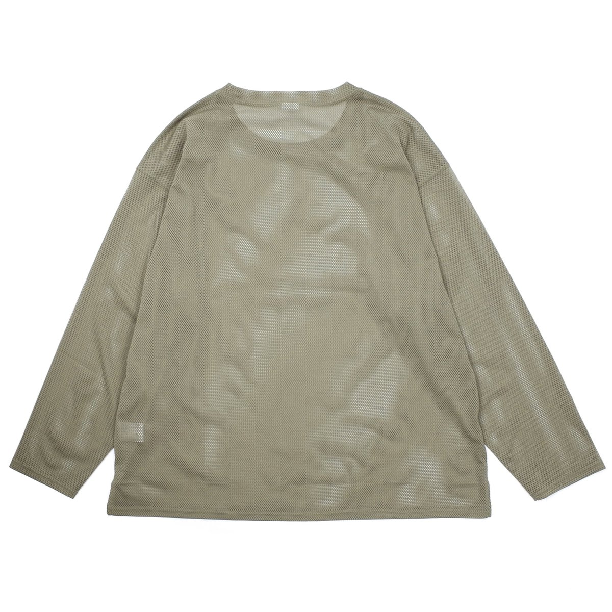 South2 West8 KNIT MESH SIDE SLIT CREWNECK SHIRT - OLIVE