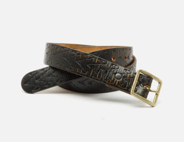 Re/Done Embossed Square Belt - Worn Brown | Garmentory display picture 1