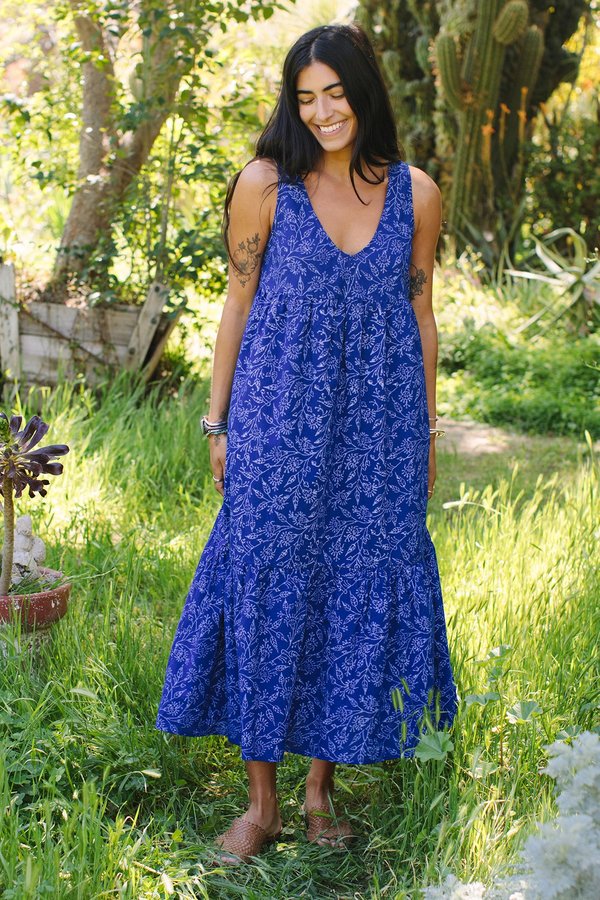 Rachel Pally Cotton Amelia Dress - Indigo Block Print | Garmentory