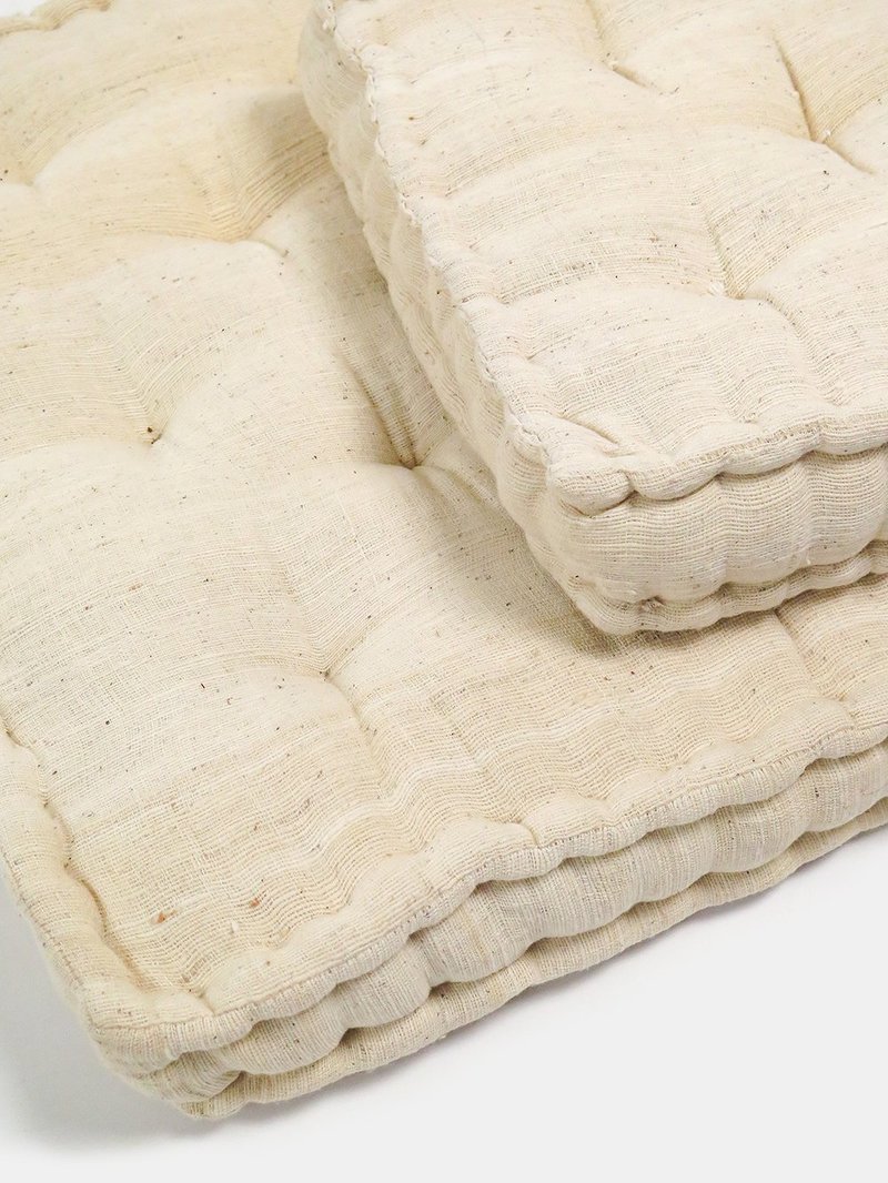 Erica Tanov Khadi Cotton Hand Tufted Floor Cushion - Natural