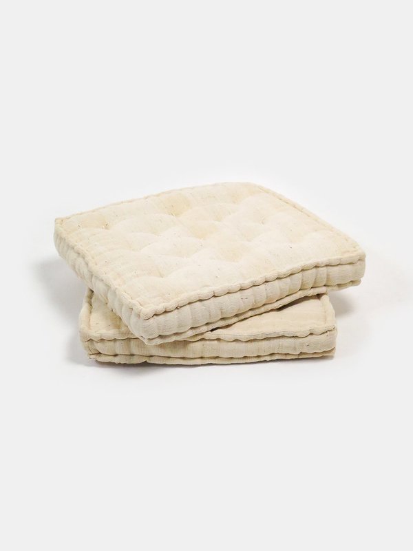 Erica Tanov Khadi Cotton Hand Tufted Floor Cushion - Natural