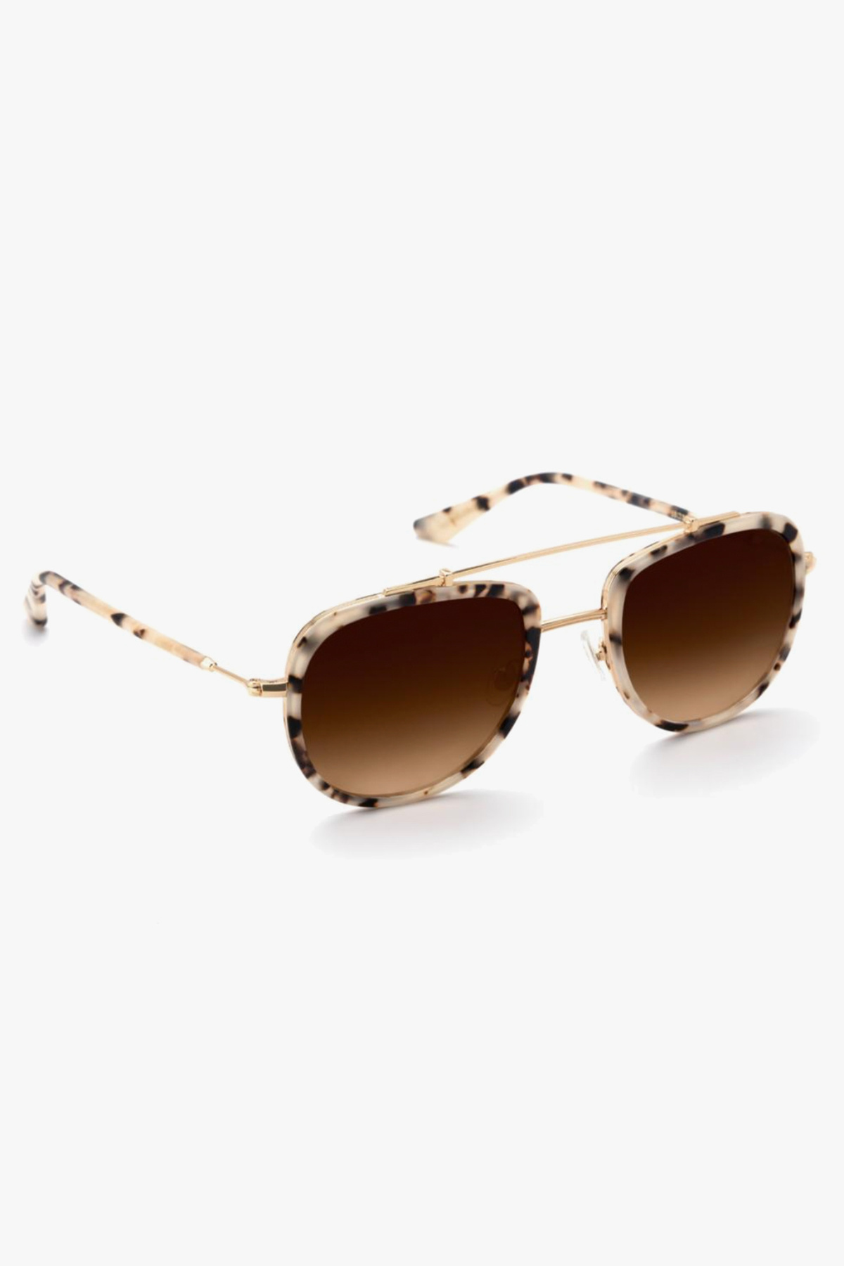 KREWE Breton Sunglasses with Gold Detail Krewe Breton Sunglasses in Matte Oyster main image 2