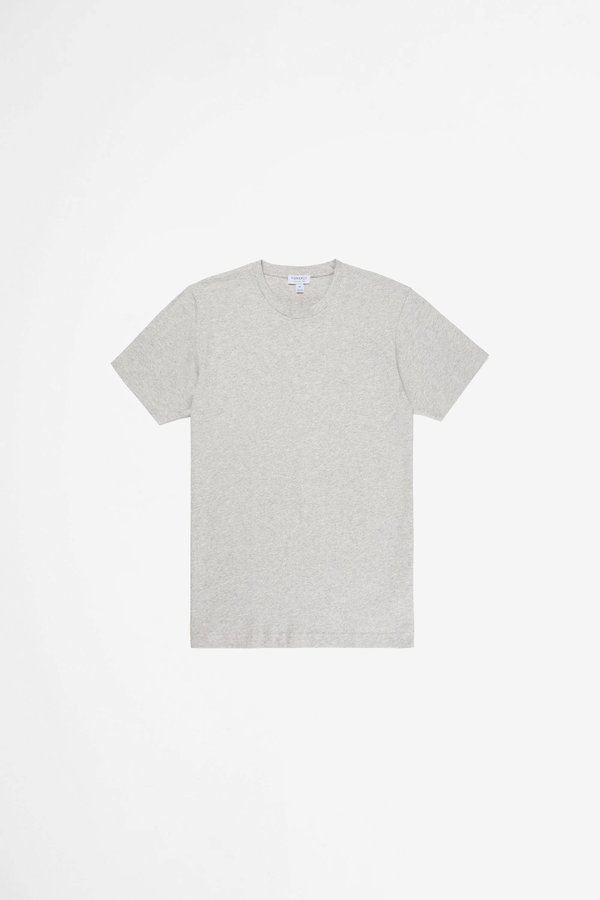 Sunspel Organic Cotton Riviera T-shirt - Grey Melange Sunspel Organic Cotton Riviera T-shirt - Grey Melange