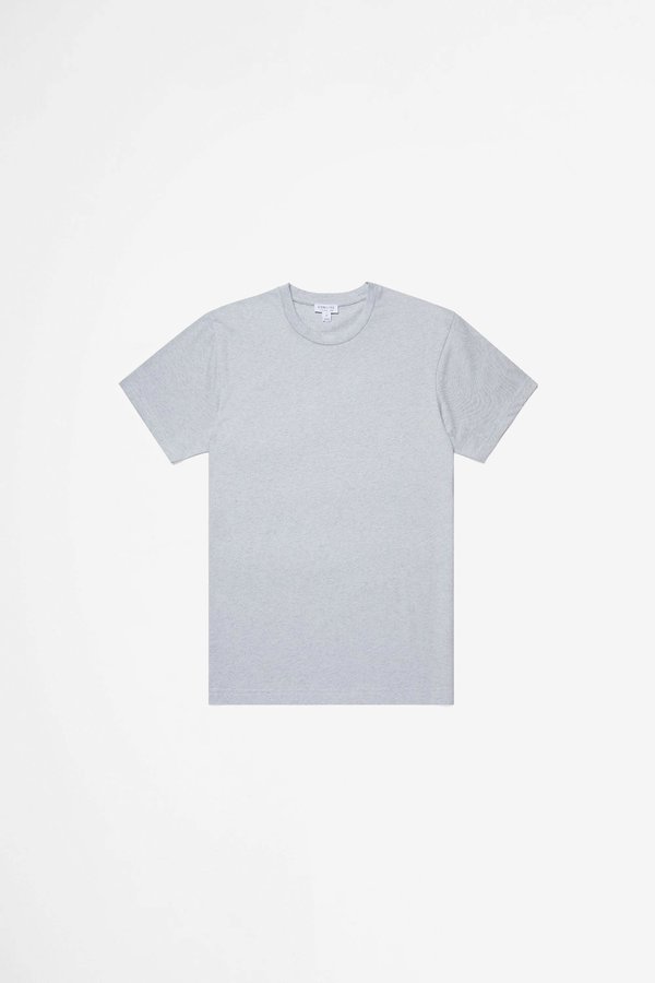 Sunspel Organic Cotton Riviera T-shirt - Powder Blue Melange Sunspel Organic Cotton Riviera T-shirt - Powder Blue Melange