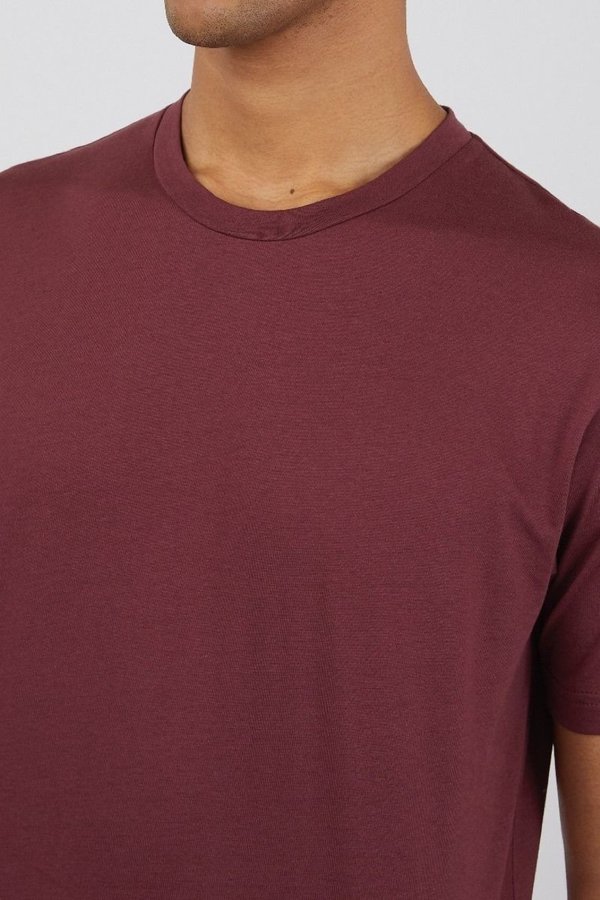 Sunspel Organic Cotton Riviera T-shirt - Powder Oxblood Melange Sunspel Organic Cotton Riviera T-shirt - Powder Oxblood Melange
