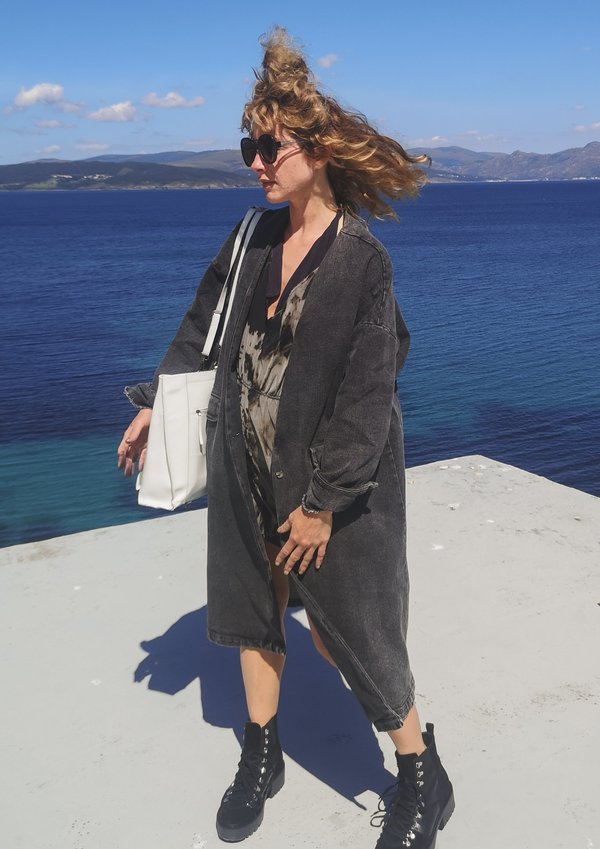 Berenik STYLISH SUMMER COAT - DENIM washed black