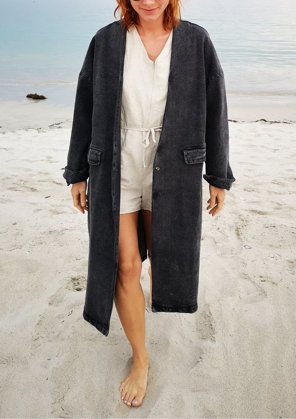 Berenik STYLISH SUMMER COAT - DENIM washed black