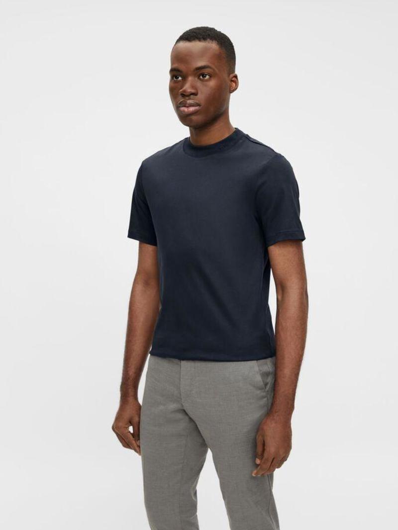 J Lindeberg Ace Mock Neck T-Shirt - Navy | Garmentory