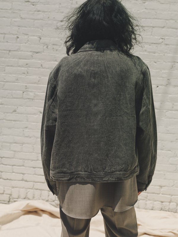 Our Legacy Coated Linen Denim Mono Jacket - Grey | Garmentory