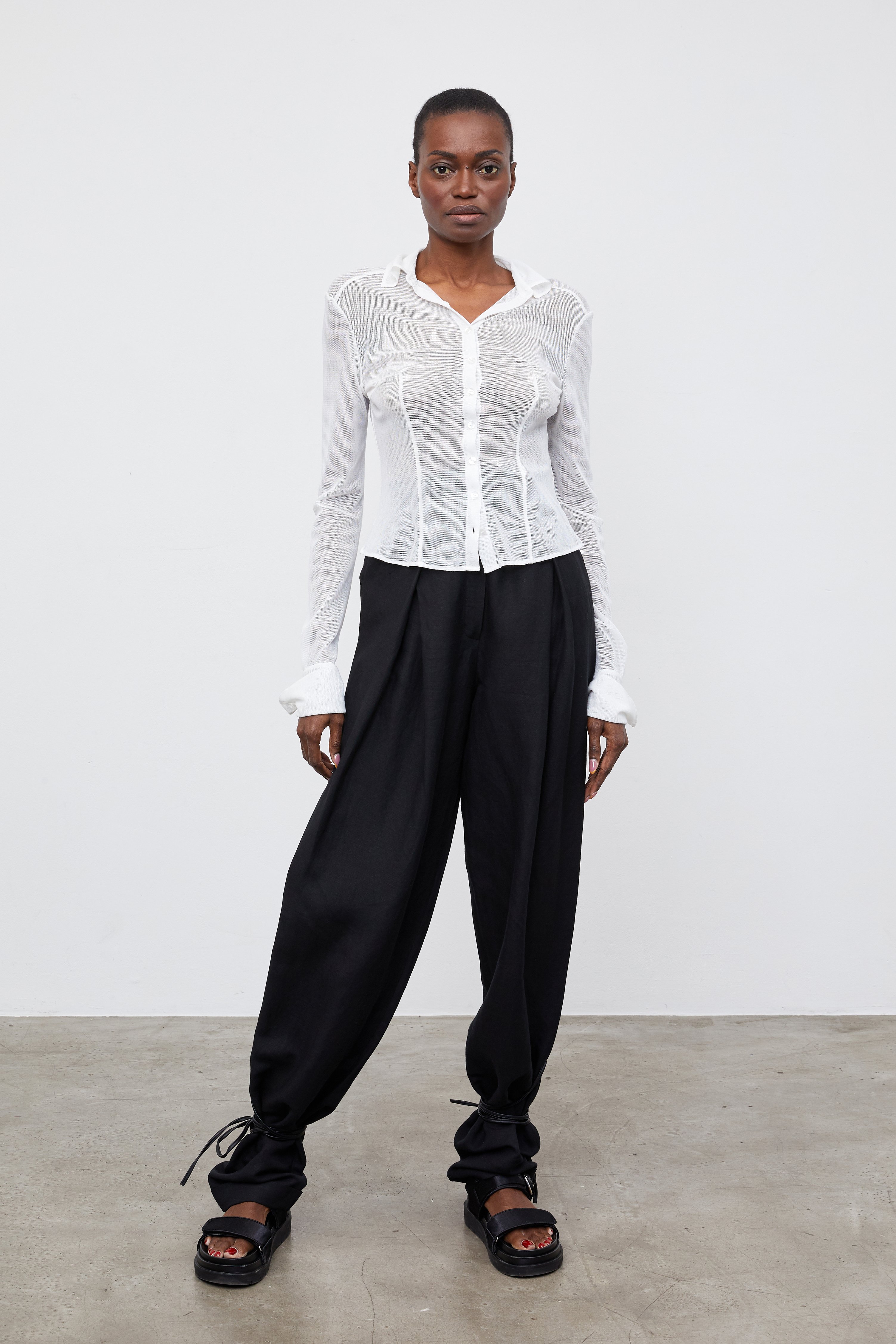 Aya Muse Lila Mesh Shirt - White 