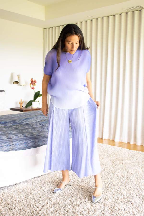 Pleats Please by Issey Miyake April Pants - Steel Blue | Garmentory