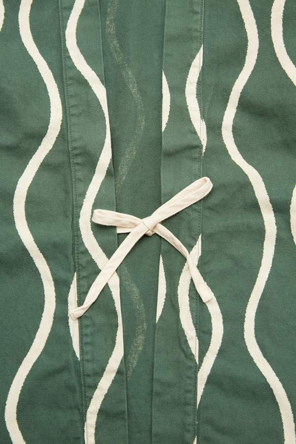 Kapital Cotton Linen Canvas DRUNKEN Stripe KAKASHI Shirt - Green