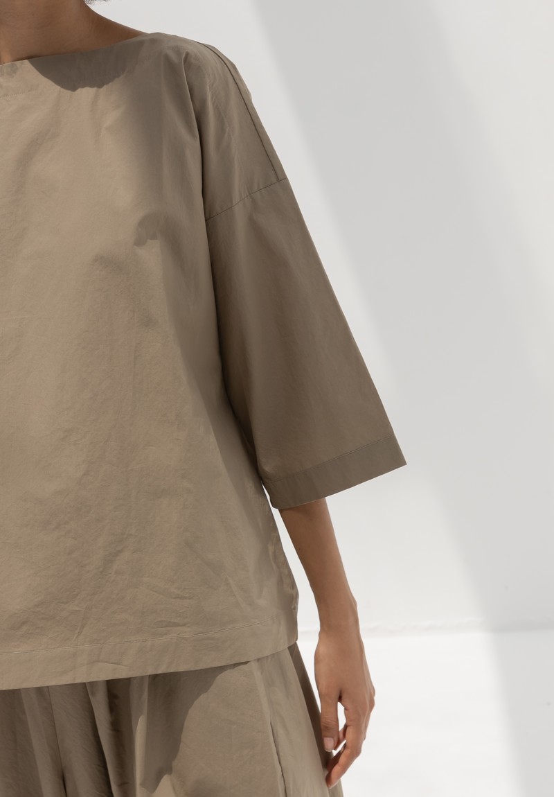 Black Crane Boat Neck Top - Clay Black Crane Boat Neck Top - Clay