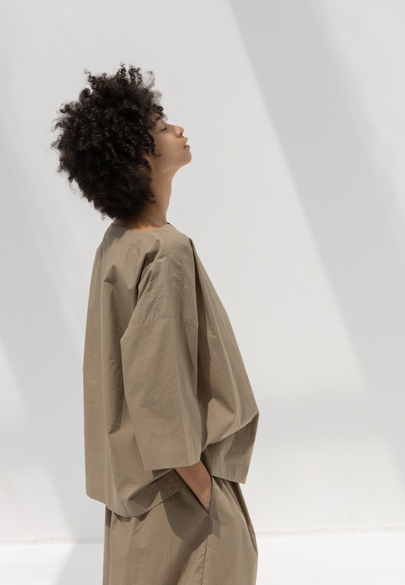 Black Crane Boat Neck Top - Clay Black Crane Boat Neck Top - Clay