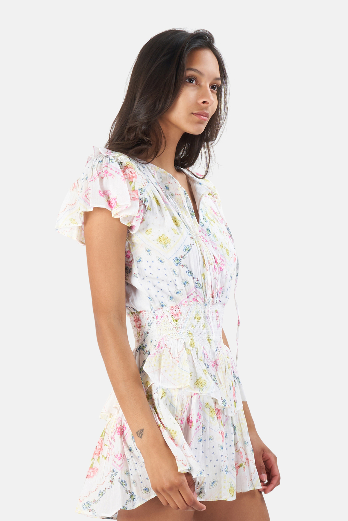 green printed mini dress Ailyn V-neck Mini Dress | Green Leopard | Womens