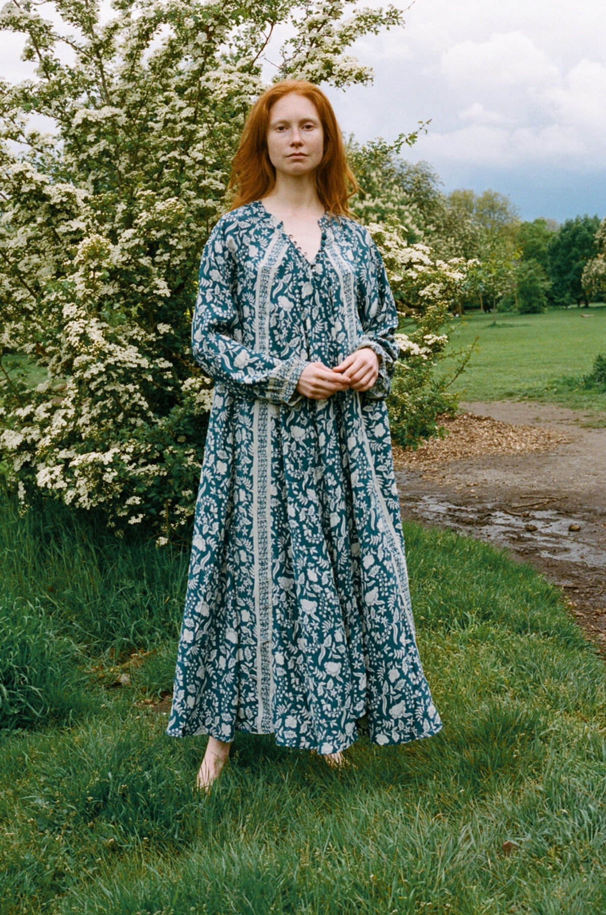 【正規品】ANDMARY Natalie long dress Natalie Martin Fiore Maxi Dress - Silhouette Shallows | Garmentory