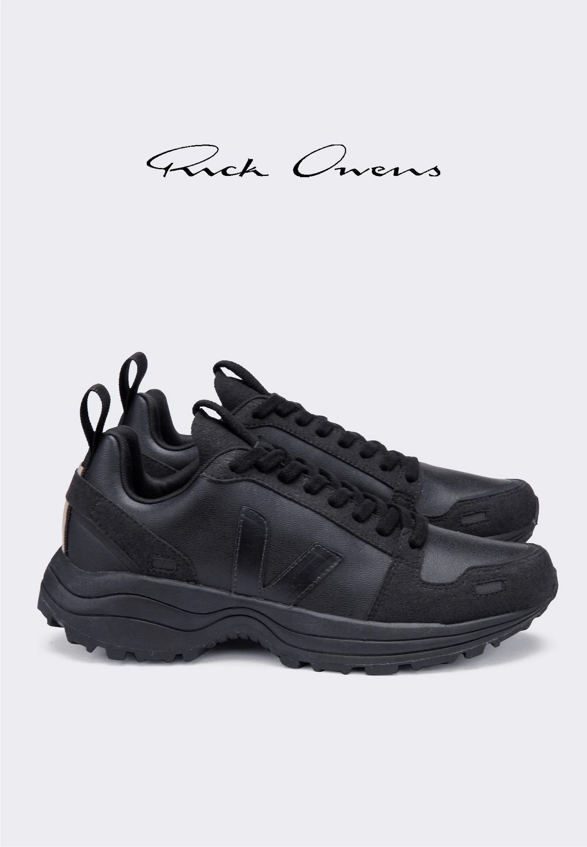 UNISEX VEJA Rick Owens Hiking Style CWL SNEAKERS - full black 