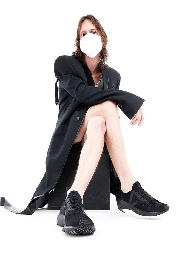 UNISEX VEJA Rick Owens Runner Style V-Knit SNEAKERS full black