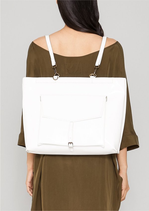 Berenik BAG/BACKPACK - PATENT LEATHER white