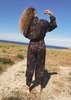 Berenik WIDE AIRY SUMMER SILKY RAYON JUMPSUIT - printed black/rust - Thumbnail 5
