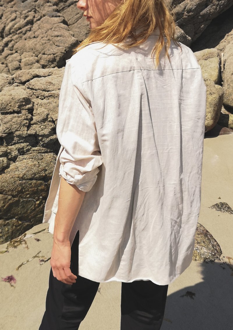 Berenik  natural linen LIGHT SUMMER BLAZER - whithe