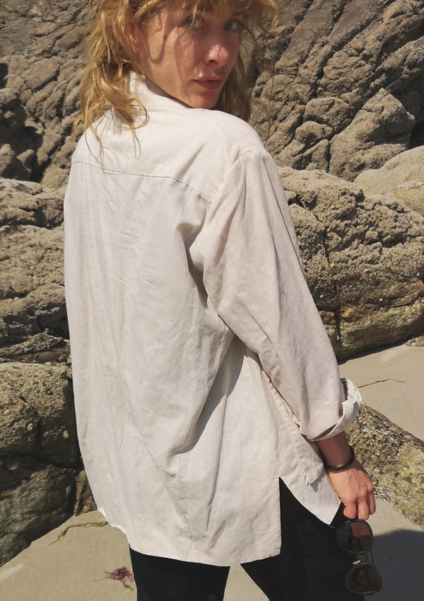 Berenik  natural linen LIGHT SUMMER BLAZER - whithe