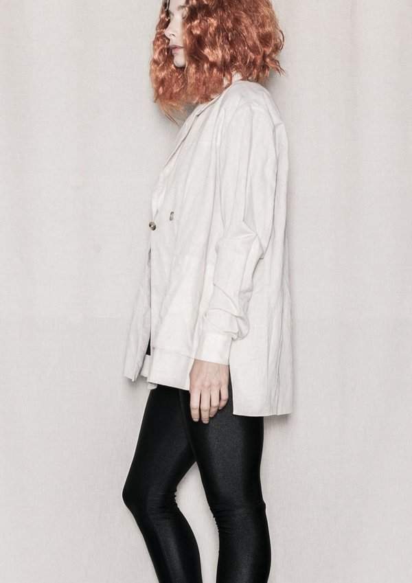 Berenik  natural linen LIGHT SUMMER BLAZER - whithe