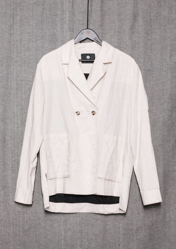 Berenik  natural linen LIGHT SUMMER BLAZER - whithe
