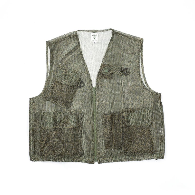 トップス South2 west8 bush trek vest heavyweight South2 West8 HEAVYWEIGHT MESH BUSH TREK VEST - LEOPARD