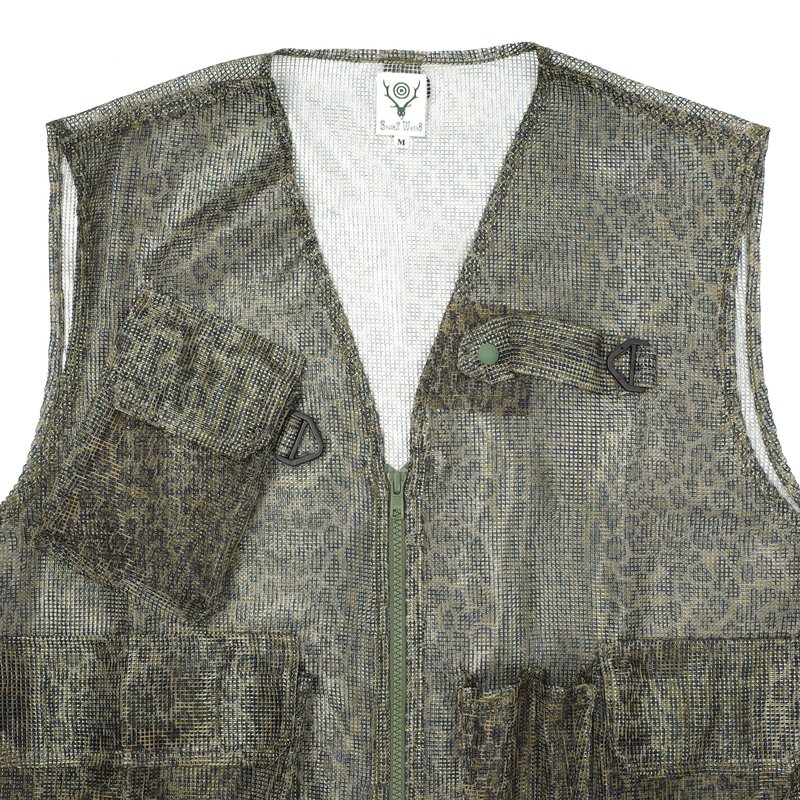 South2 West8 HEAVYWEIGHT MESH BUSH TREK VEST - LEOPARD