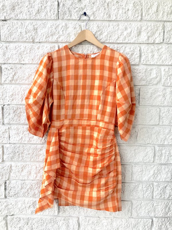 Rhode Resort Pia Dress - Linen Check